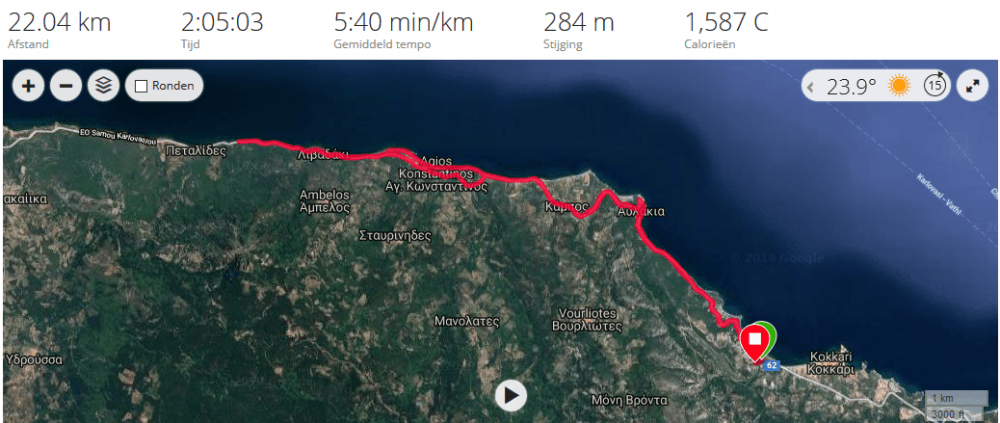 Kokkari - Agios Konstantinos Samos Halve Marathon - Run Han Run
